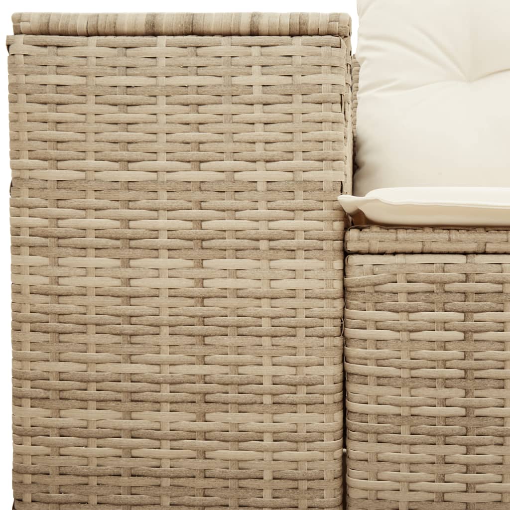 Divano da Giardino con Cuscini a 2 Posti Beige in Polyrattan 366063