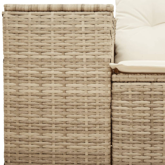 Divano da Giardino con Cuscini a 2 Posti Beige in Polyrattan 366063
