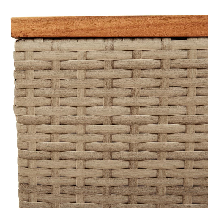 Tavolo da Giardino Beige 55x55x37 cm Polyrattan e Legno Acacia