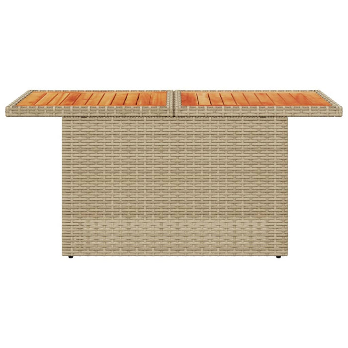 Tavolo da Giardino Beige 100x55x73 cm Polyrattan e Legno Acacia 366065