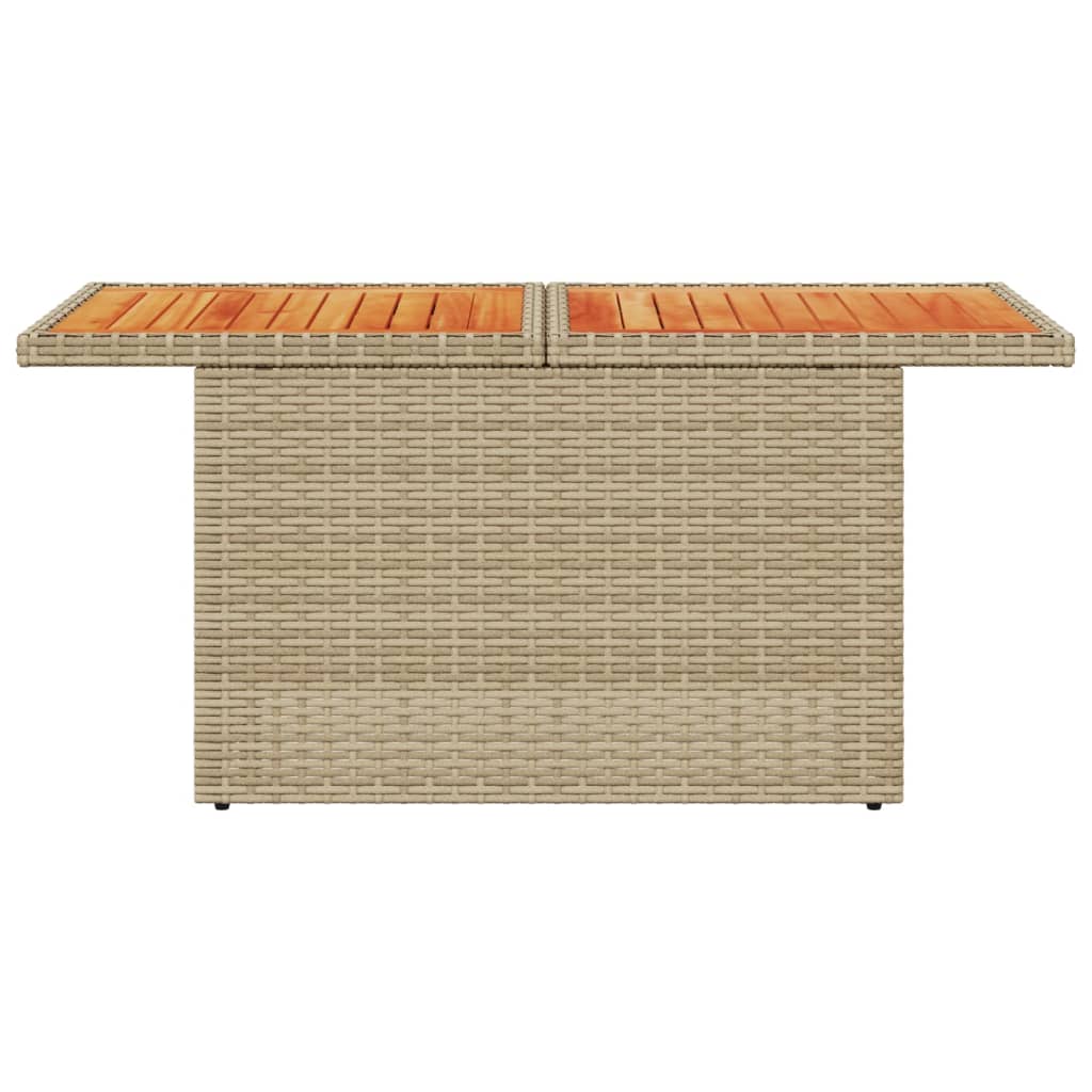 Tavolo da Giardino Beige 100x55x73 cm Polyrattan e Legno Acacia 366065