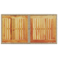 Tavolo da Giardino Beige 100x55x73 cm Polyrattan e Legno Acacia 366065