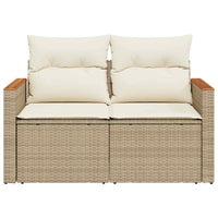 Divano da Giardino con Cuscini a 2 Posti Beige in Polyrattan 366066