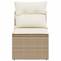 Sedia Giardino Senza Braccioli con Cuscini Beige in Polyrattan 366073