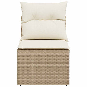 Sedia Giardino Senza Braccioli con Cuscini Beige in Polyrattan 366073