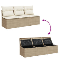 Divano da Giardino con Cuscini a 3 Posti Beige in Polyrattan 366077