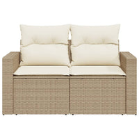 Divano da Giardino con Cuscini a 2 Posti Beige in Polyrattan 366078