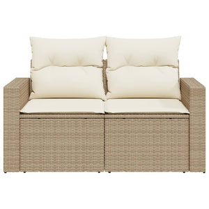 Divano da Giardino con Cuscini a 2 Posti Beige in Polyrattan 366078
