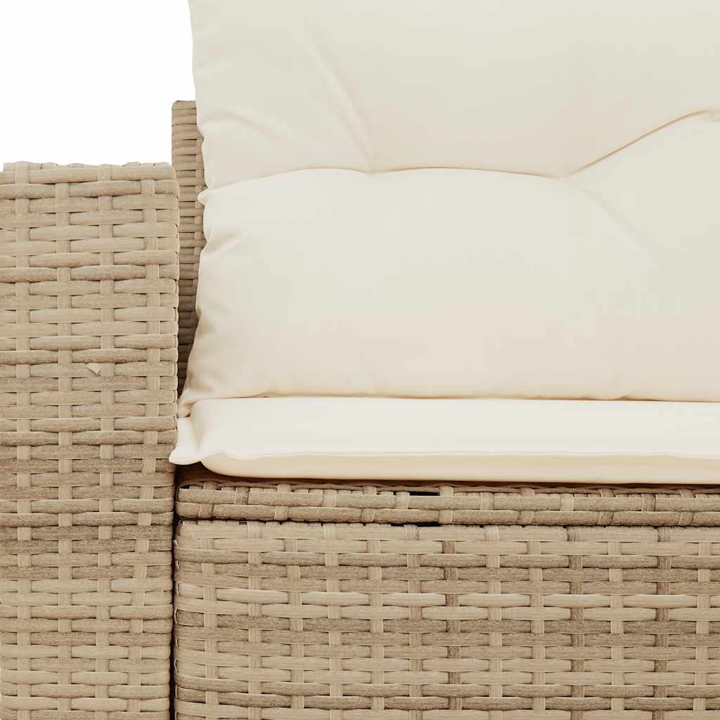 Divano da Giardino con Cuscini a 2 Posti Beige in Polyrattan