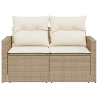 Divano da Giardino con Cuscini a 2 Posti Beige in Polyrattan 366079