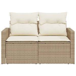 Divano da Giardino con Cuscini a 2 Posti Beige in Polyrattan 366079