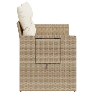 Divano da Giardino con Cuscini a 2 Posti Beige in Polyrattan 366079
