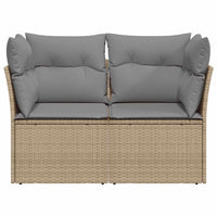 Divano da Giardino con Cuscini a 2 Posti Beige in Polyrattan 366087