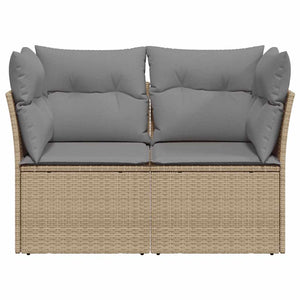 Divano da Giardino con Cuscini a 2 Posti Beige in Polyrattan 366087