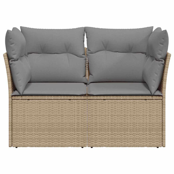 Divano da Giardino con Cuscini a 2 Posti Beige in Polyrattan 366087
