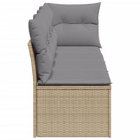 Divano da Giardino con Cuscini a 4 Posti Beige in Polyrattan 366088