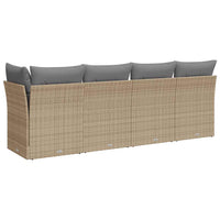 Divano da Giardino con Cuscini a 4 Posti Beige in Polyrattan 366088