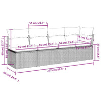 Divano da Giardino con Cuscini a 4 Posti Beige in Polyrattan 366088