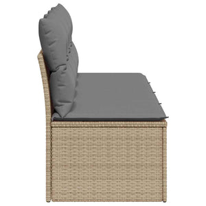 Divano da Giardino con Cuscini a 4 Posti Beige in Polyrattan 366089