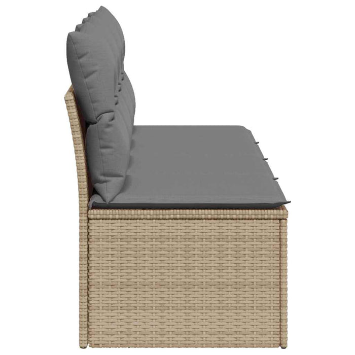 Divano da Giardino con Cuscini a 4 Posti Beige in Polyrattan 366089