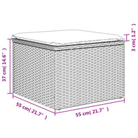 Sgabello Giardino con Cuscino Beige 55x55x37 cm in Polyrattan