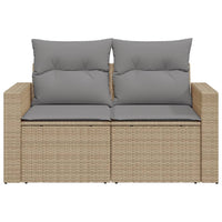 Divano da Giardino con Cuscini a 2 Posti Beige in Polyrattan 366093