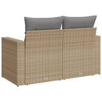 Divano da Giardino con Cuscini a 2 Posti Beige in Polyrattan