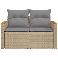 Divano da Giardino con Cuscini a 2 Posti Beige in Polyrattan 366097