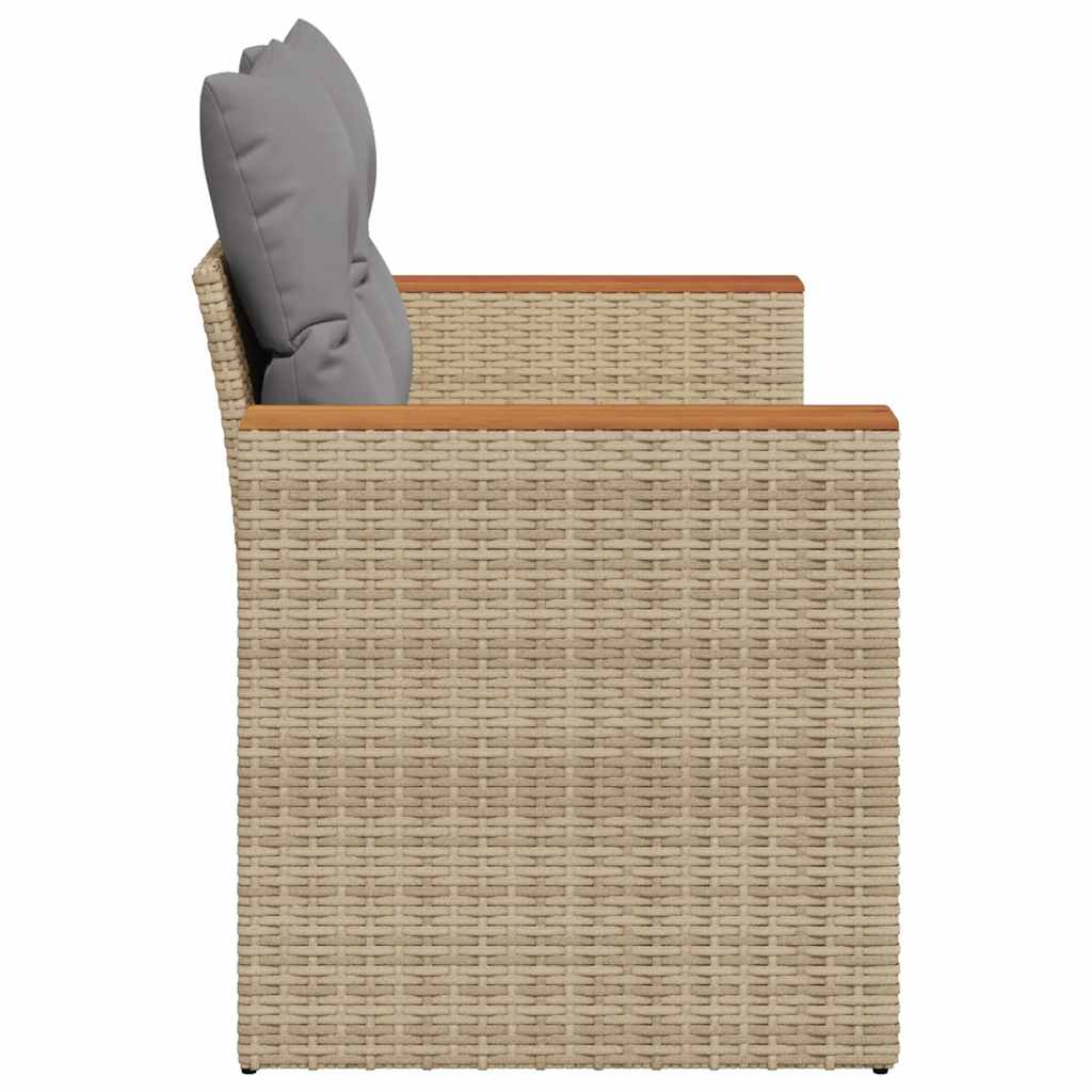 Divano da Giardino con Cuscini a 2 Posti Beige in Polyrattan 366097