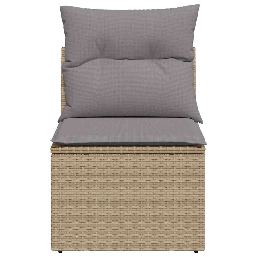 Sedia Giardino Senza Braccioli con Cuscini Beige in Polyrattan 366100