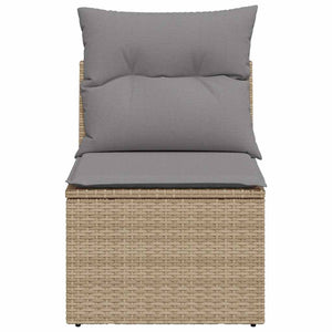 Sedia Giardino Senza Braccioli con Cuscini Beige in Polyrattan 366100