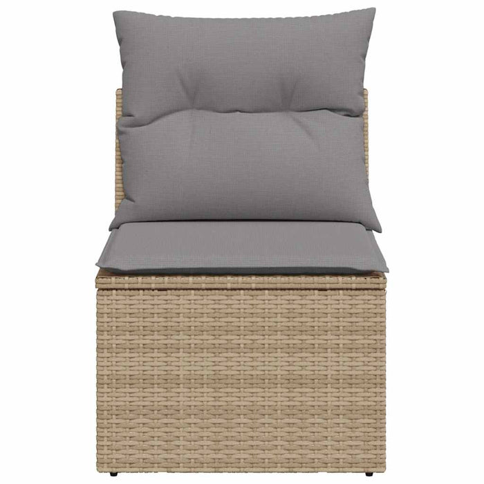 Sedia Giardino Senza Braccioli con Cuscini Beige in Polyrattan 366100