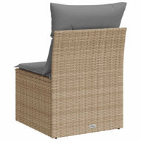 Sedia Giardino Senza Braccioli con Cuscini Beige in Polyrattan 366100