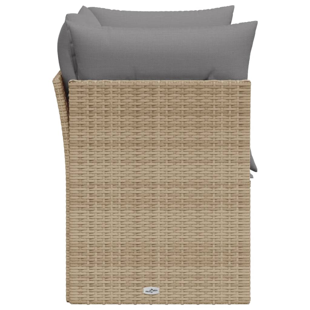 Divano da Giardino con Cuscini a 2 Posti Beige in Polyrattan 366102