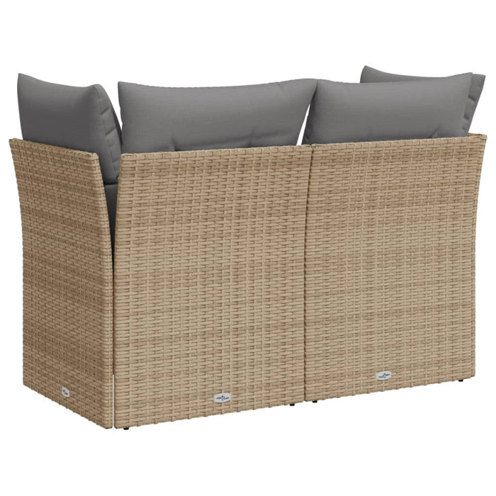 Divano da Giardino con Cuscini a 2 Posti Beige in Polyrattan 366102