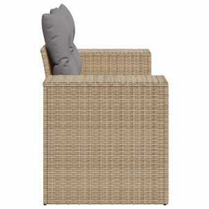 Divano da Giardino con Cuscini a 2 Posti Beige in Polyrattan