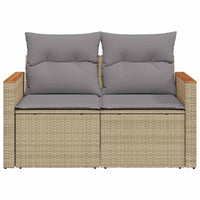 Divano da Giardino con Cuscini a 2 Posti Beige in Polyrattan 366109