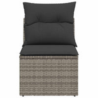 Divano Giardino Senza Braccioli con Cuscini Grigio Polyrattan 366112