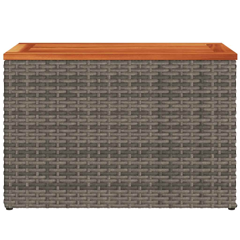 Tavolini Giardino 2pz Grigi 55x34x37 Polyrattan Legno Massello 366131