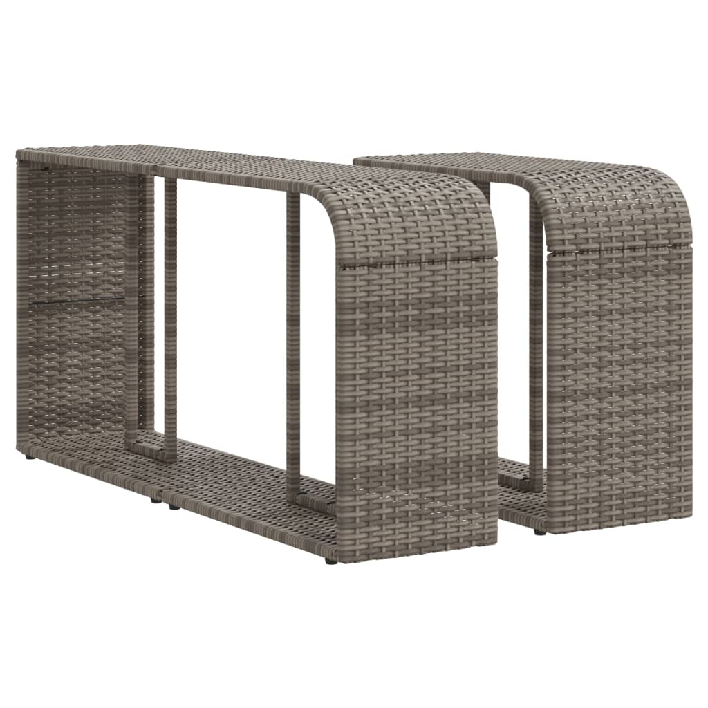 Scaffali Portaoggetti 2 pz in Polyrattan Grigio 366132