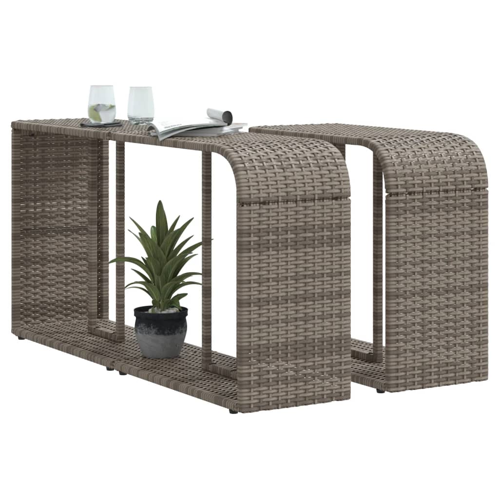 Scaffali Portaoggetti 2 pz in Polyrattan Grigio 366132
