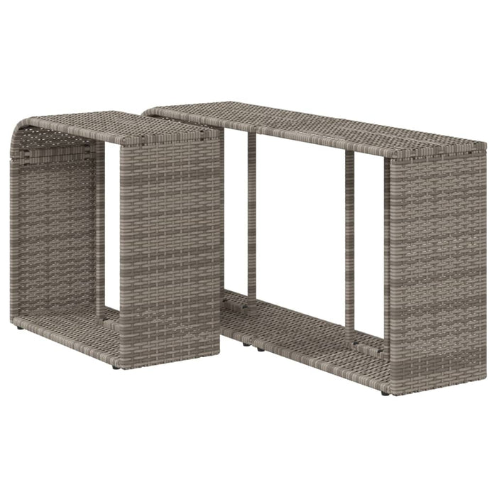 Scaffali Portaoggetti 2 pz in Polyrattan Grigio 366132