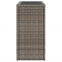 Tavolino-Tavolino da soggiorno-Tavolo Giardino Piano Vetro Grigio 58x27,5x55 cm Polyrattan