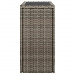 Tavolino-Tavolino da soggiorno-Tavolo Giardino Piano Vetro Grigio 58x27,5x55 cm Polyrattan