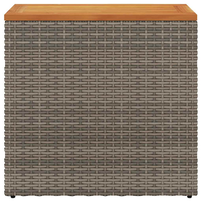 Tavolino-Tavolino da soggiorno-Tavolo Giardino Piano in Legno Grigio 58x27,5x55cm Polyrattan