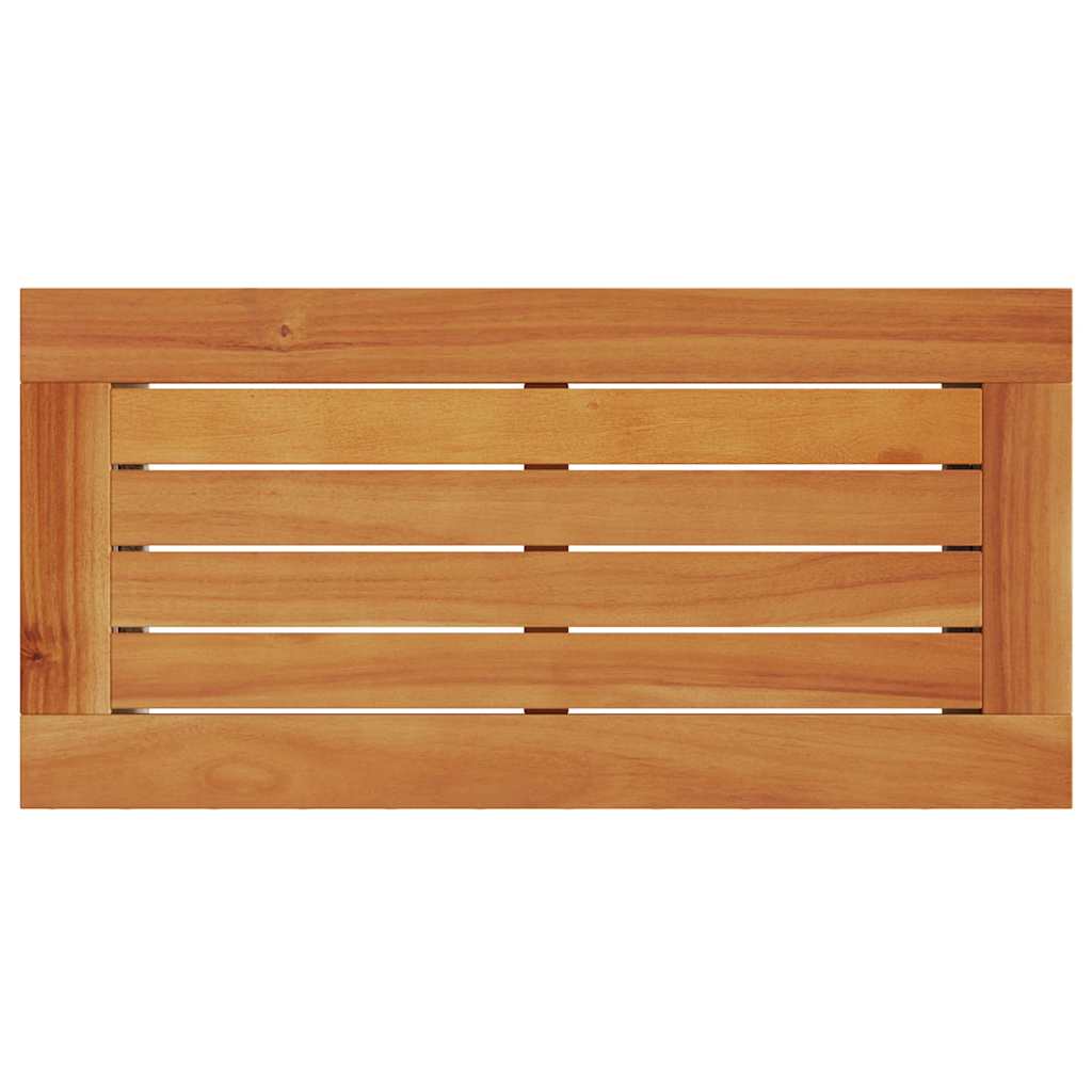 Tavolino-Tavolino da soggiorno-Tavolo Giardino Piano in Legno Grigio 58x27,5x55cm Polyrattan