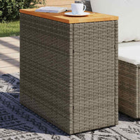 Tavolino-Tavolino da soggiorno-Tavolo Giardino Piano in Legno Grigio 58x27,5x55cm Polyrattan