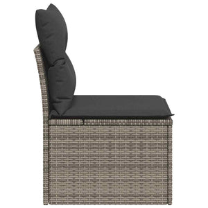 Sedia Giardino Senza Braccioli con Cuscini Grigio in Polyrattan 366135