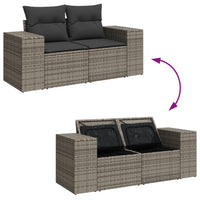 Divano da Giardino con Cuscini 2 Posti Grigio in Polyrattan 366143