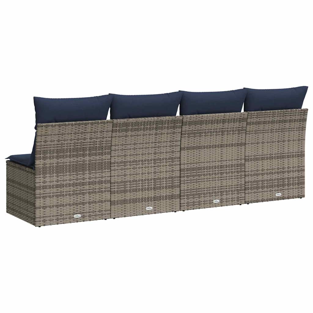 Divano da giardino-Sofa da Giardino-Divano da esterno  Grigio 220 x 62 x 69cm polyrattan